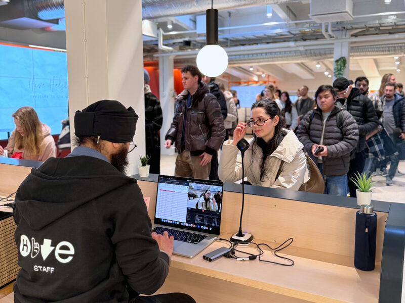 Selection Sprint applicants checking in at Hive before the sprint begins