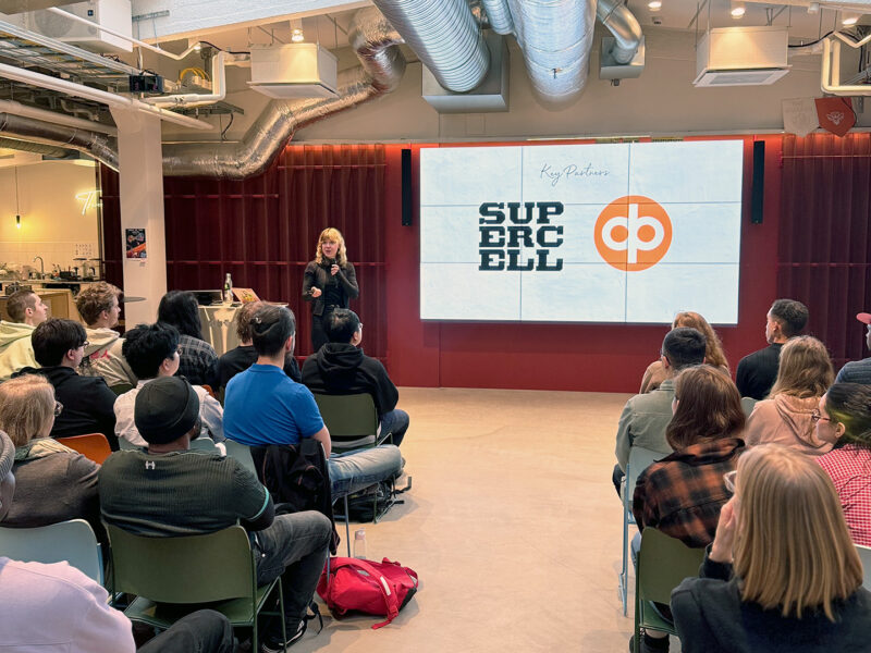 Selection Sprint applicants listening to a presentation during a session at Hive. Key partners of Hive Helsinki.