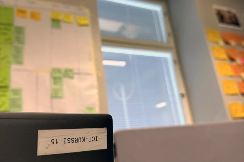 Hive Helsinki Finnish Defence Forces Training ICT Conscripts Classroom with post-its